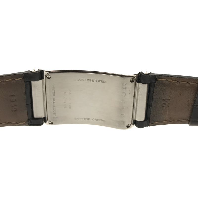 モバード MOVADO 84 D5 1481 腕時計 自動巻き 革ベルト シルバー色文字盤 AT SS サファイアクリスタル M1355