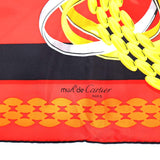 スカーフ Cartier カルティエ トリニティリング パンテールブレス レッド 赤 アクセサリー シルク 45