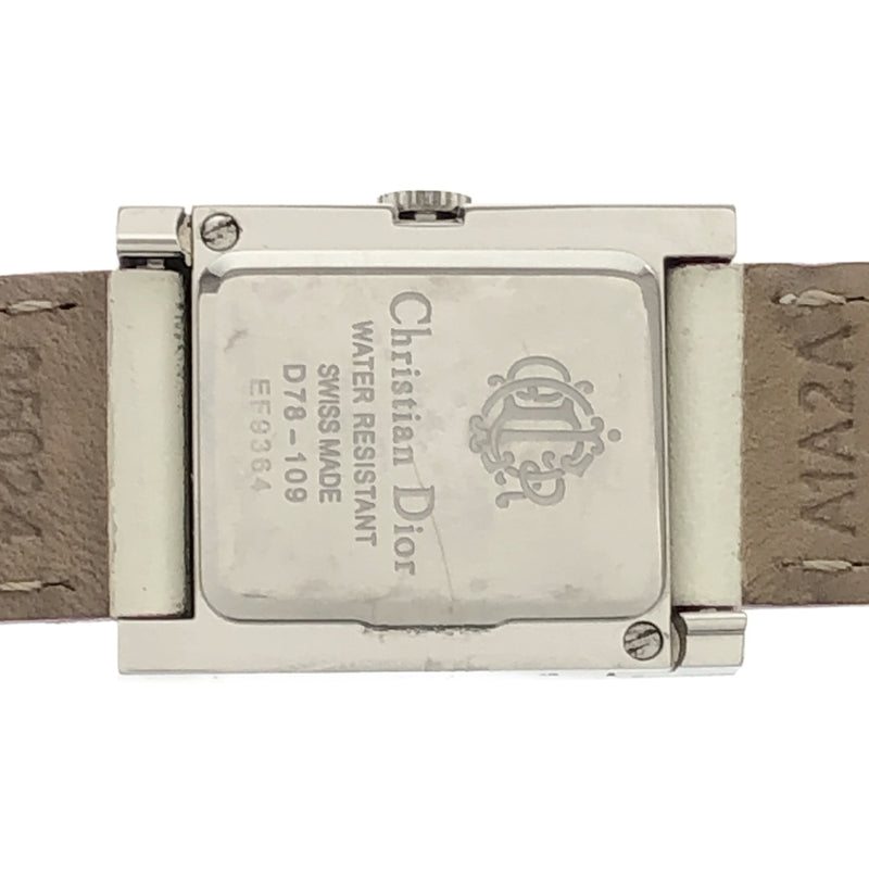 腕時計 稼働 ディオール Christian Dior D78-109 ピンク文字盤 スクエア クォーツ 2024.2電池交換済 H2130