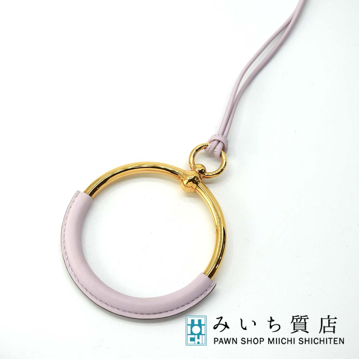 週末限定　美品✨エルメス ループグラン ペンダント ゴールド エルメス ループ グラン ペンダント ゴールド色金具 モーブ