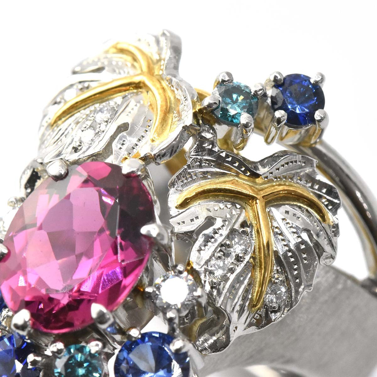 リング 石川暢子 K18 PT900 トルマリン 2.38ct ダイヤ 0.54ct