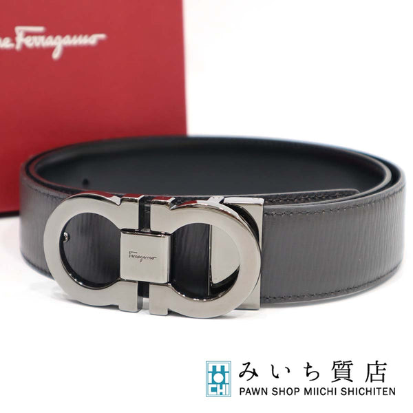 サルバトーレ フェラガモ Salvatore Ferragamo ベルト ガンチーニ メンズ 黒 22s698-1