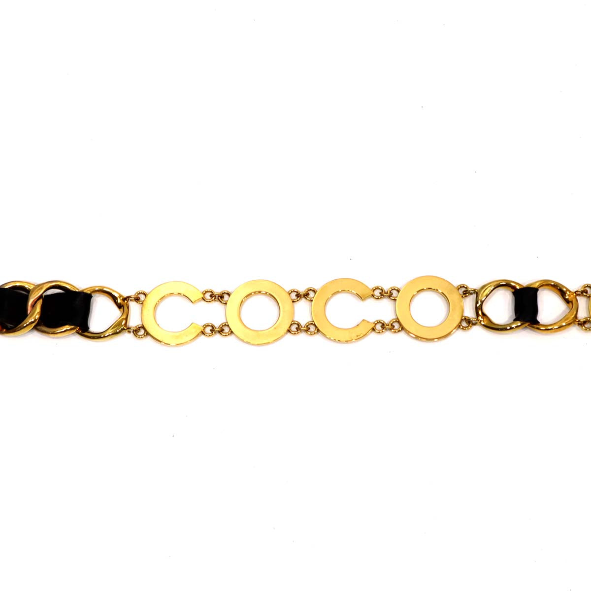 シャネル ベルト ココマーク ゴールド金具 ヴィンテージ レザー ベルト CHANEL シャネル COCO ロゴ チェーン レザー ゴールド
