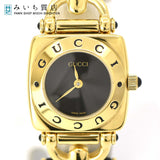 腕時計 GUCCI グッチ 6300L ホースビット ブラック文字盤 QZ 2022年2月電池交換済み H1975