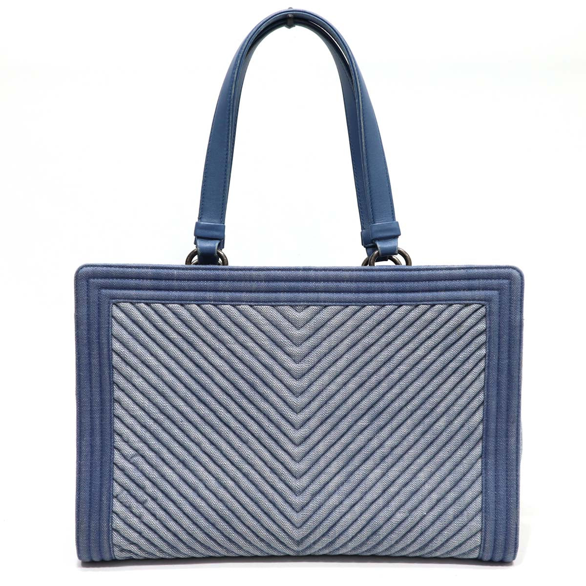 シャネル CHANEL ボーイシャネル ラージ トートバッグ デニム V