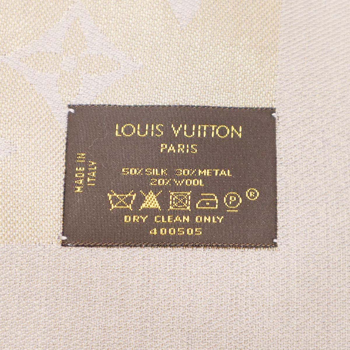 LV ストール 大判 グレー ゴールド LOUIS VUITTON M1057 – みいち質店