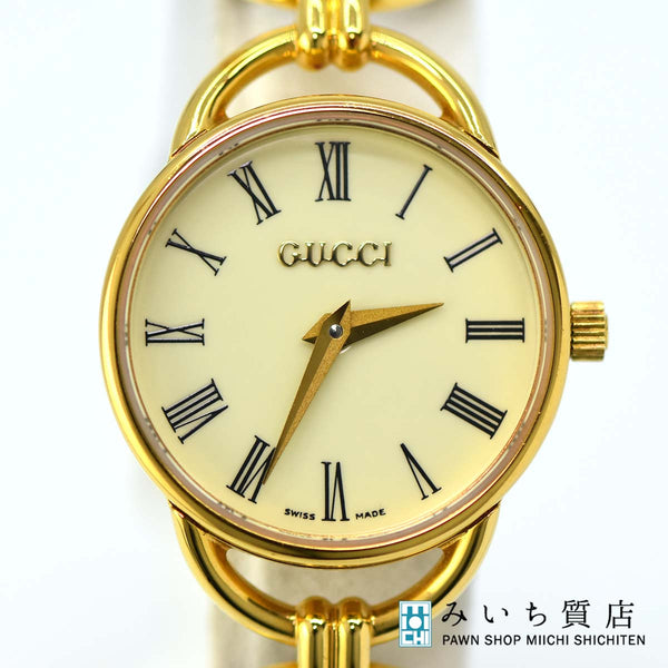 腕時計 GUCCI グッチ 6000.2.L クォーツ ゴールド レディース  2022年8月電池交換済 H2253