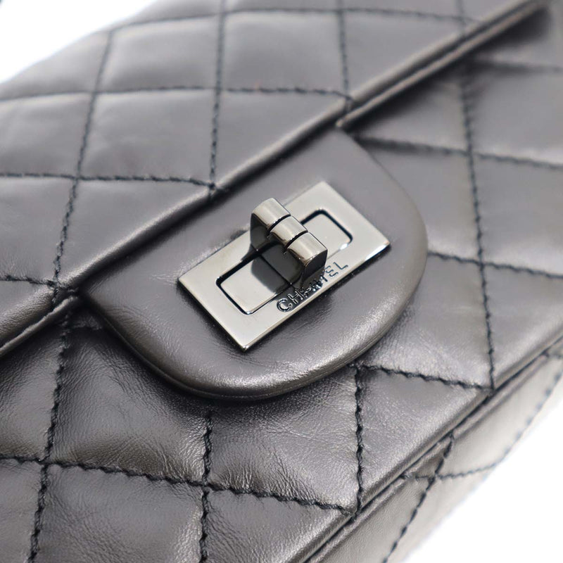 Chanel 2.55 Mini Flap Bag Black AS0874 Aged Calf Leather