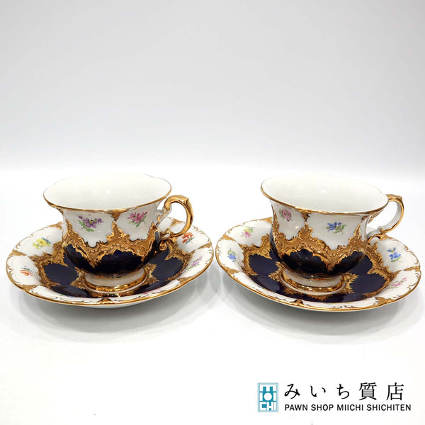 美品 未使用品 マイセン Bフォーム 宮廷小花 2客 外箱付き 近く
