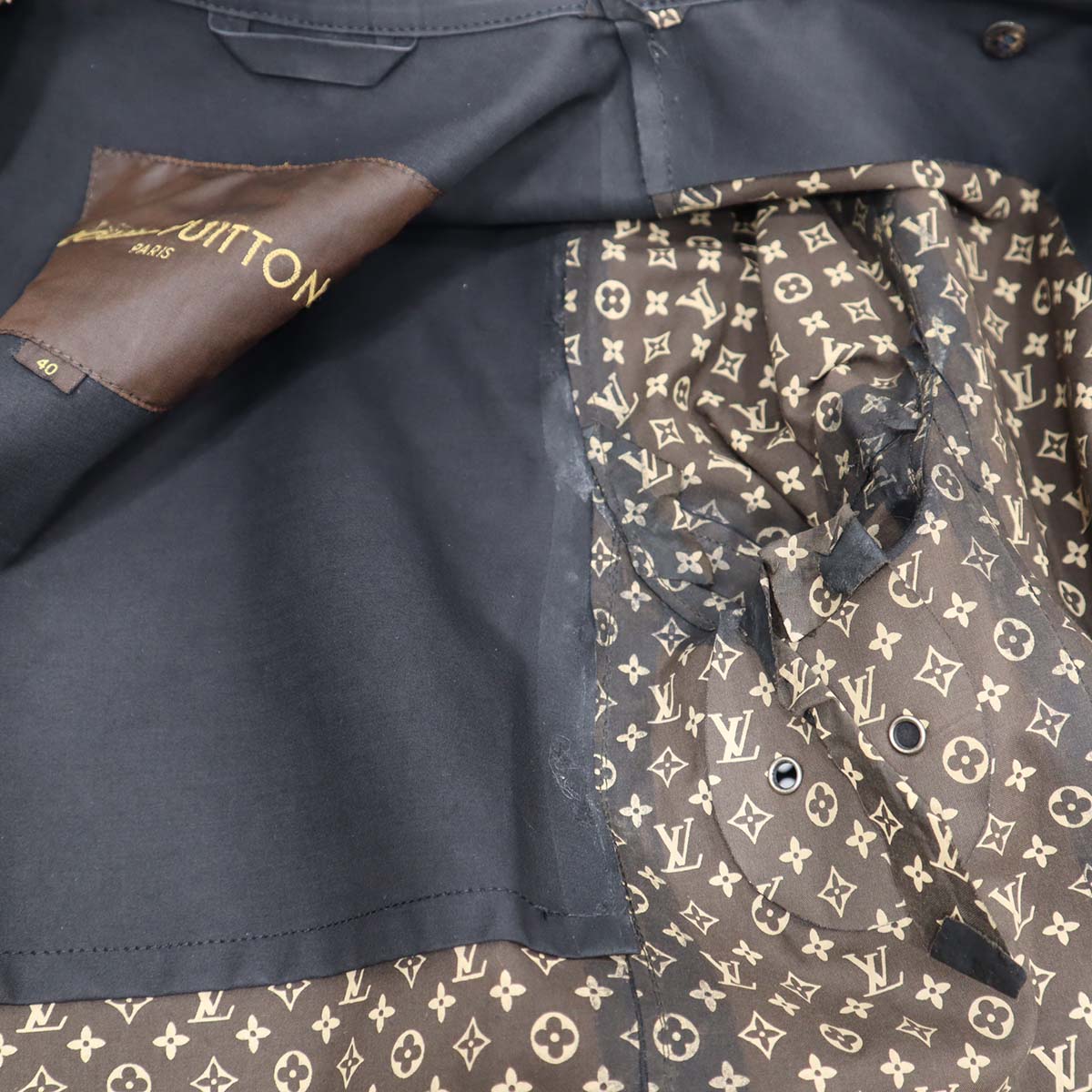LV ルイヴィトン LOUIS VUITTON トレンチコート 黒 マッキントッシュ