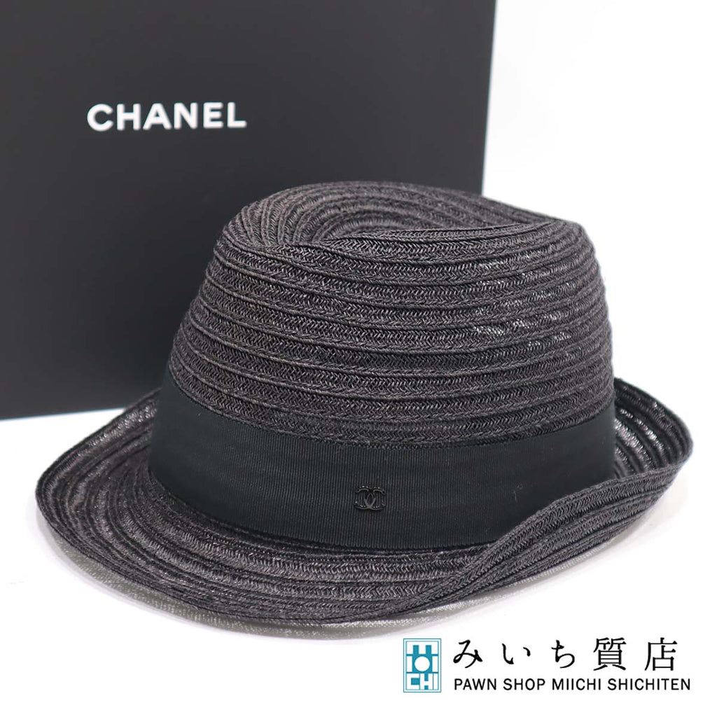 未使用 CHANEL シャネル ハット ブラック 春夏 オールブラック