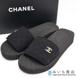 シャネル CHANEL マトラッセ サンダル 軽量 ブラック 23春夏 ココマーク 38 G40144 X57010 23k188-6