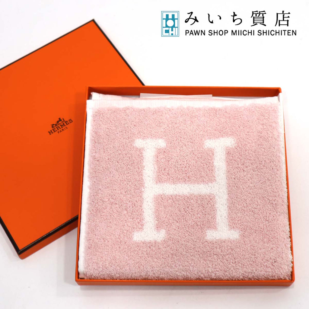 エルメス HERMES カレタオル タオルハンカチ ピンク タオル アヴァロン 19K486-2