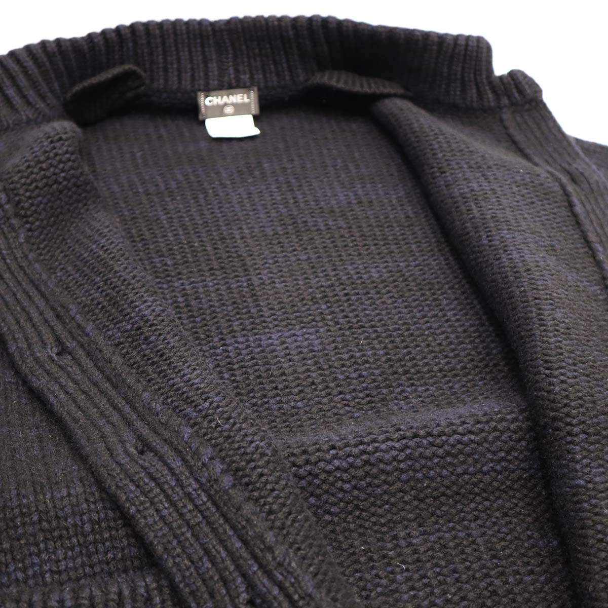 CHANEL シャネル ニットカーディガン カシミヤ100% 黒 ブラック 38