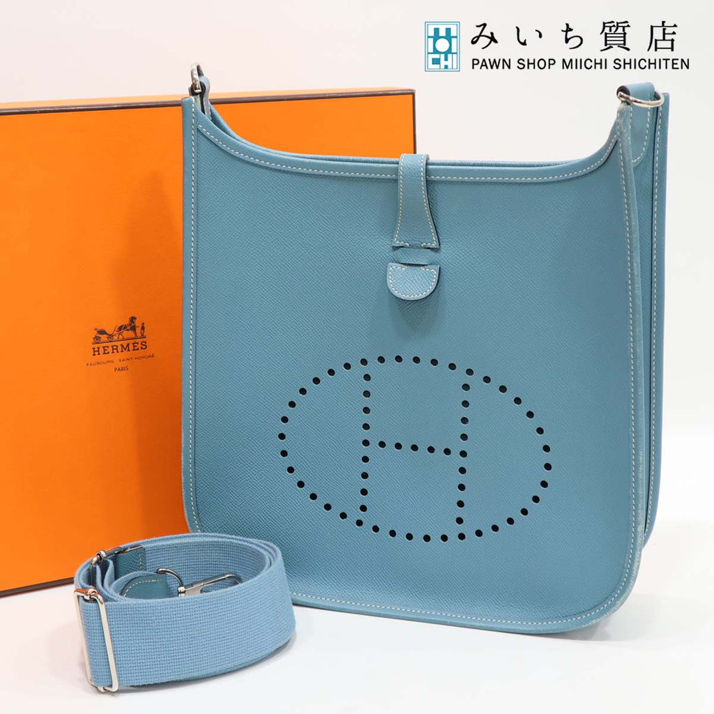 エルメス HERMES エブリンⅢ PM 3 ブルー ブルージーン □M刻印