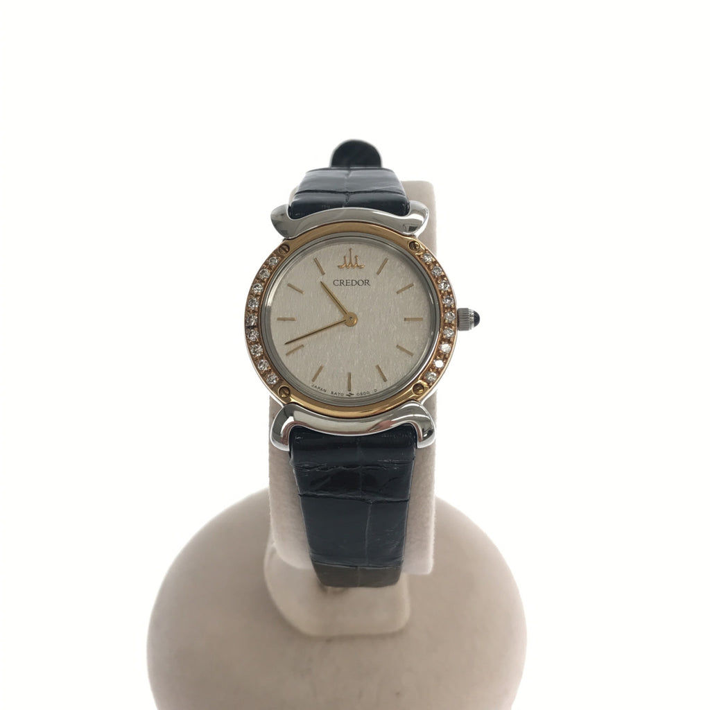 腕時計 SEIKO セイコー クレドール 5A70-0290 ベゼルダイヤ SS