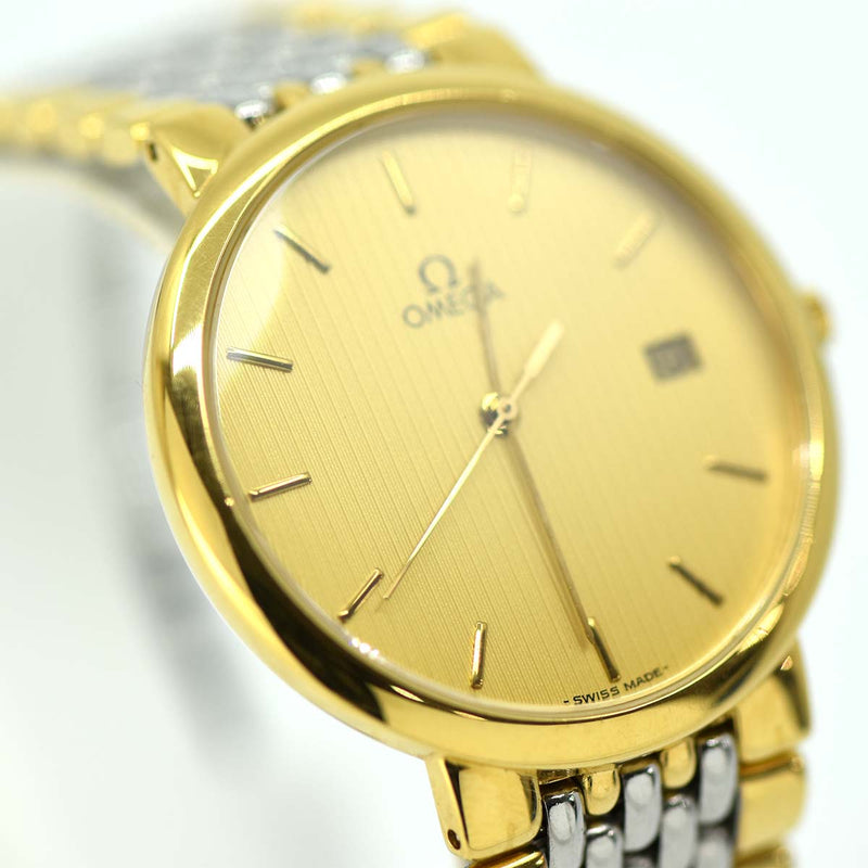 腕時計 OMEGA オメガ De Ville デヴィル 396.1012 クォーツ デビル メンズ 2022年8月電池交換済み 22k95-2