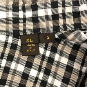 LV ルイヴィトン LOUIS VUITTON チェック シャツ XL サイズ9 RM132M ベージュ 黒 衣類 服 長袖 H6525