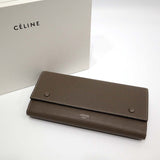 財布 CELINE セリーヌ ラージ フラップ マルチファンクション グレー 長財布 二つ折り イエロー H603