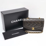 バッグ CHANEL シャネル マトラッセ ダイアナ チェーン ショルダー ラムスキン ブラック ゴールド金具 H887