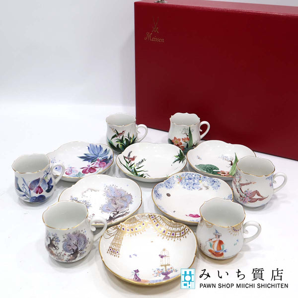 洋食器  マイセン Meissen カップ ソーサー  680710  アラビアンナイト 680691 サマーナイトドリーム など 6客セット 23k486-30