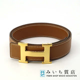 エルメス HERMES Hベルト クシュベル レザー 85 ◯U ブラウン コンスタンス ゴールド色金具 19k318-384