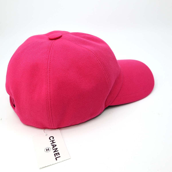 未使用 シャネル CHANEL キャップ ピンク キャンバス 帽子 綿100％ 裏地総柄 ココマーク H11135