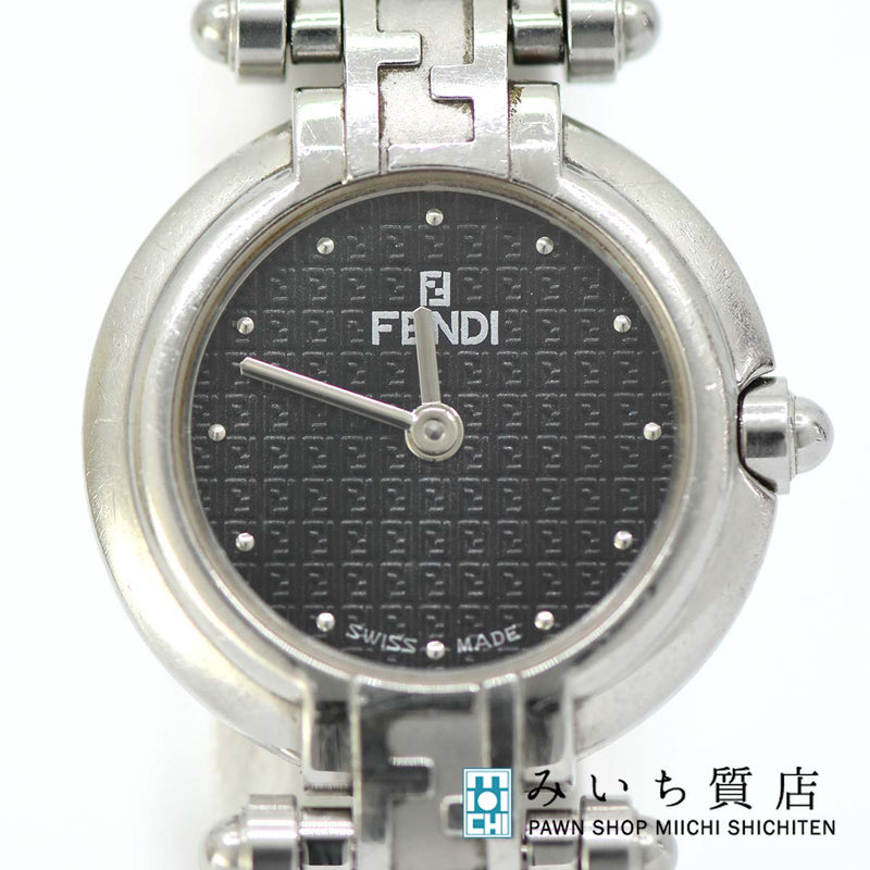 FENDI (フェンディ) 腕時計 750L 黒文字盤 ズッカ柄 クォーツ-