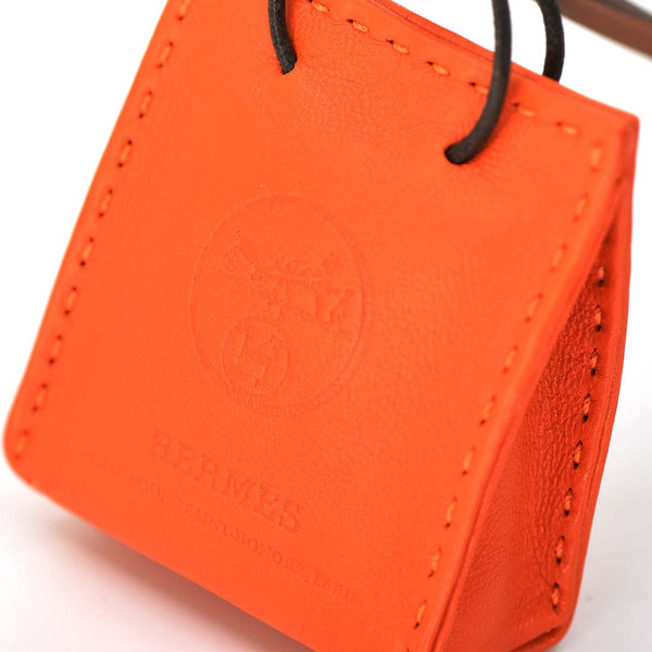 エルメス HERMES サックオランジュ チャーム アニョーミロ  フー Y刻印 バッグ ショッパー オレンジ 22k559-2