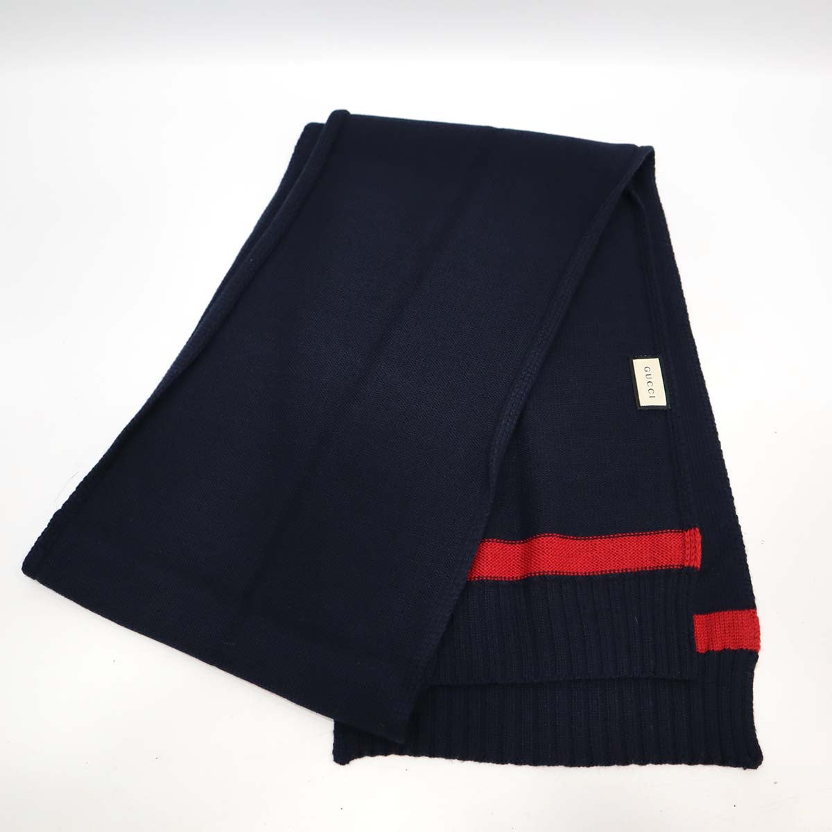 本日のみ値引きGUCCI マフラー ネイビー/レッド 本日のみ値引きGUCCI マフラー ネイビー/レッド