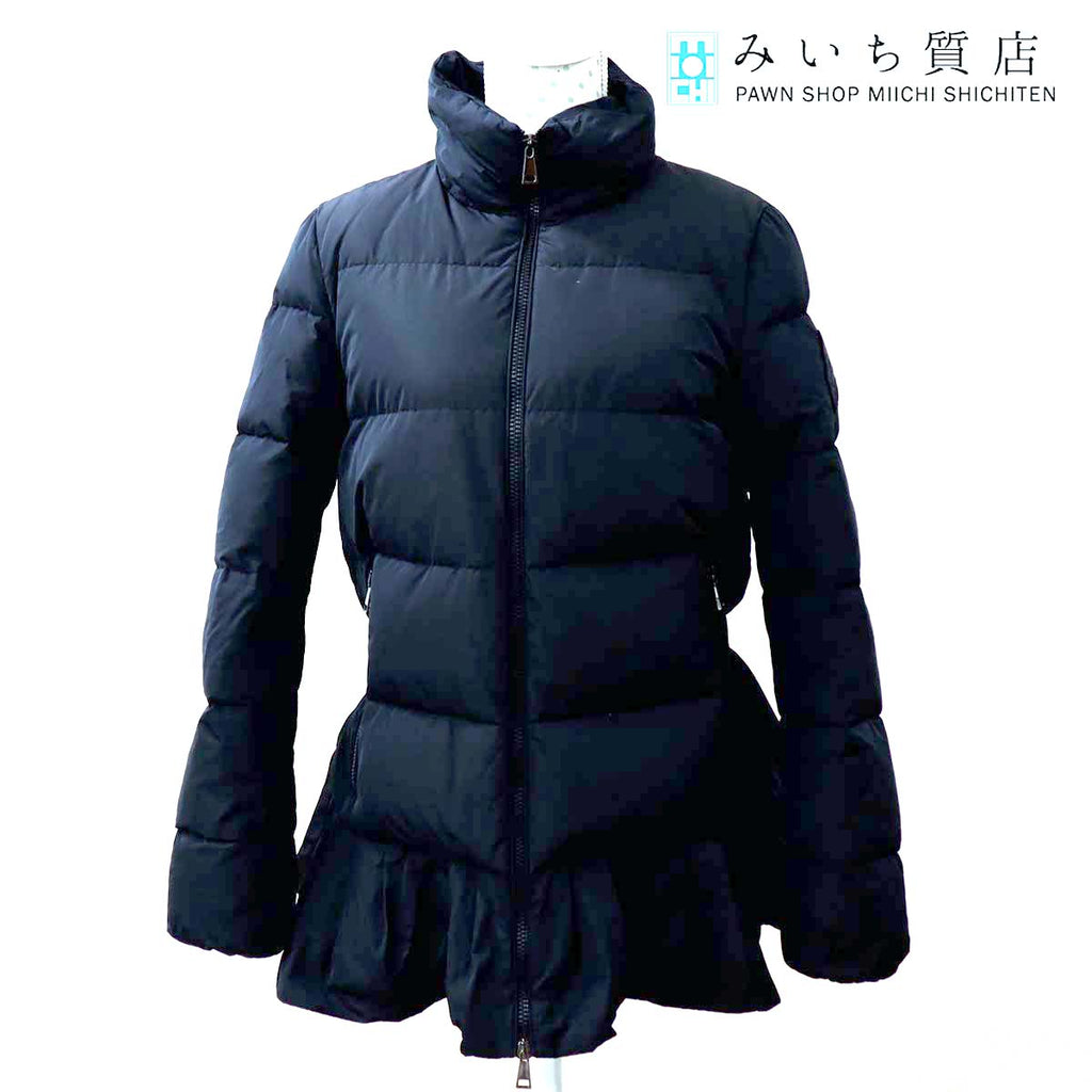 モンクレール☆MONCLER☆BRUNEC☆ビッグロゴ☆ブラック☆0☆フリル 