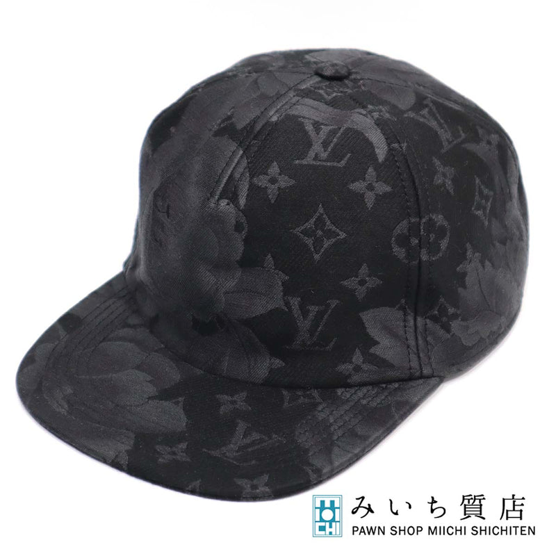 LV  ルイヴィトン キャップ MP3293 モノグラム フラワー 黒 ブラック メンズ LOUIS VUITTON 22s894-1