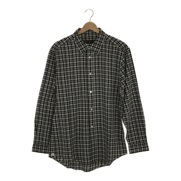 LV ルイヴィトン LOUIS VUITTON チェック シャツ XL サイズ9 RM132M ベージュ 黒 衣類 服 長袖 H6525