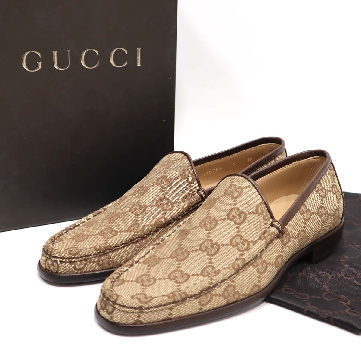 グッチ ローファー GGキャンバス 靴 6 シューズ 23cm ロゴ 115766 GUCCI 30k372-188 – みいち質店