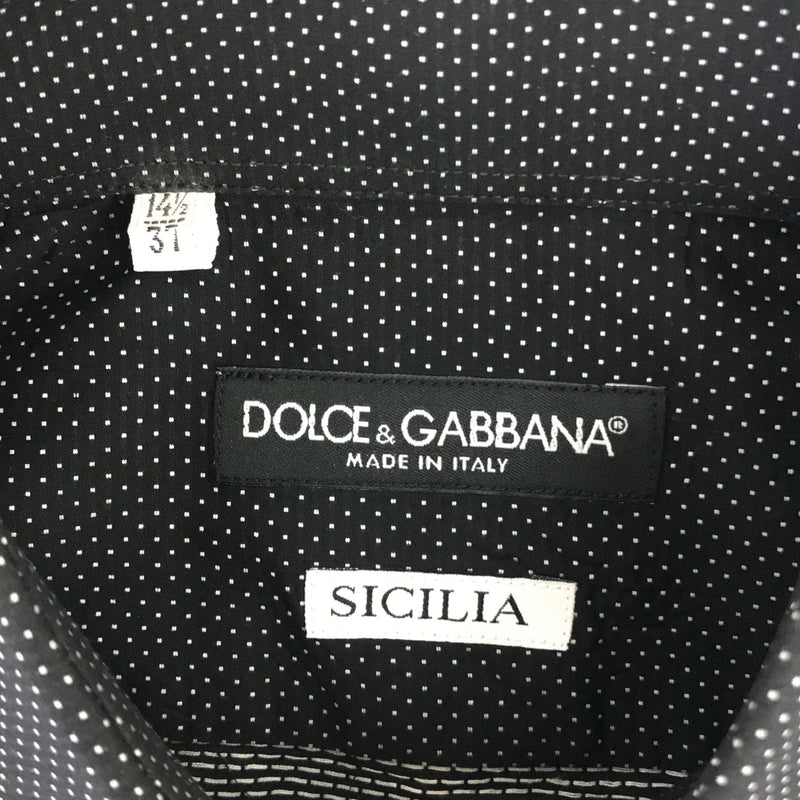 DOLCE&GABBANA ドルガバ シャツ 37 サイズ 水玉 ドット 黒 白 ワイシャツ 服 長袖 23k232-13