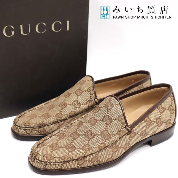 グッチ ローファー GGキャンバス 靴 6 シューズ 23cm ロゴ 115766 GUCCI 30k372-188