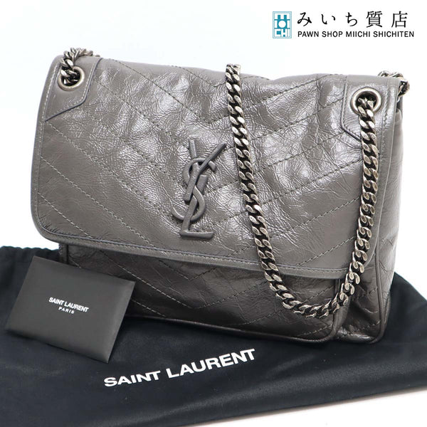 サンローランパリ SAINT LAURENT PARIS ニキミディアム 2way ショルダーバッグ グレー バッグ H5824