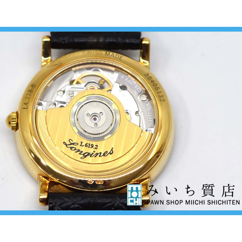 腕時計 ロンジン エレガント コレクション L4.778.6 自動巻き オートマチック K18 750 ゴールド LONGINES メンズ 19k85