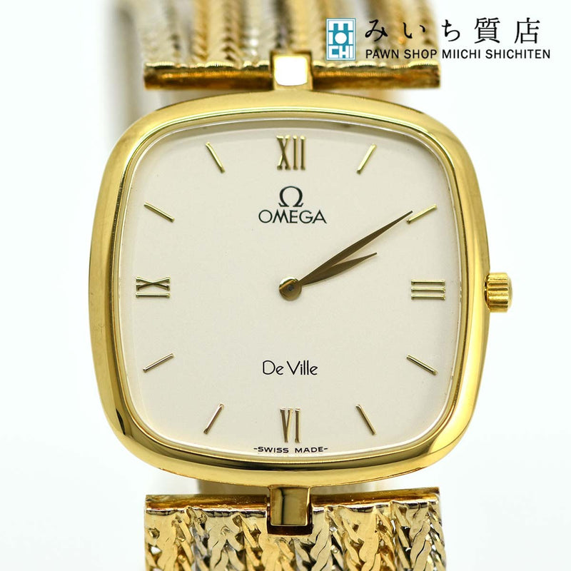 腕時計 OMEGA オメガ De Ville デビル QZ クォーツ 750 K18 YG WG ゴールド 重量約70.8g 20k253−1