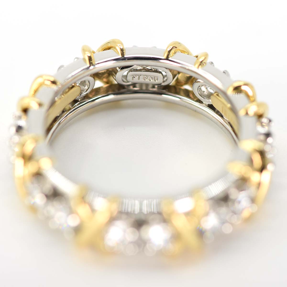 リング ティファニー ジャンシュランバージェ Pt950 750 K18 16石