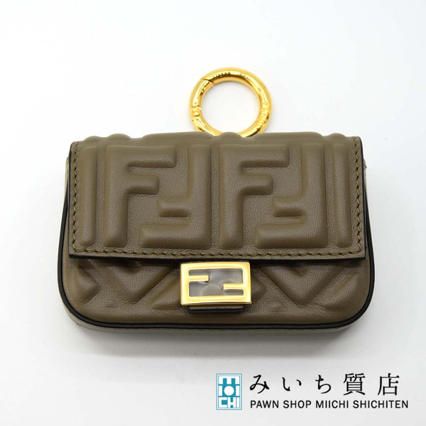 未使用 フェンディ ナノ バゲット 7AR844 FENDI ブラウン ポーチ H3318