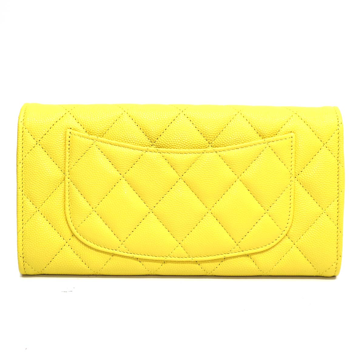 CHANEL シャネル キャビアスキン イエロー 長財布 CHANEL キャビアスキン レモンイエロー 長財布（シャネル 財布